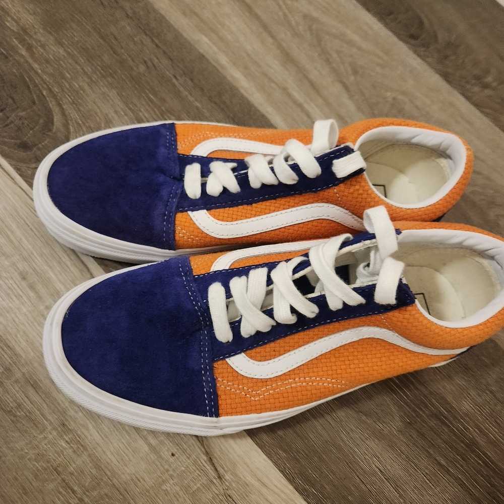 Vans Old Skool Orange & Blue Sneakers Women's Size 9.5 Streetwear Skate Shoes - Picture 15 of 16